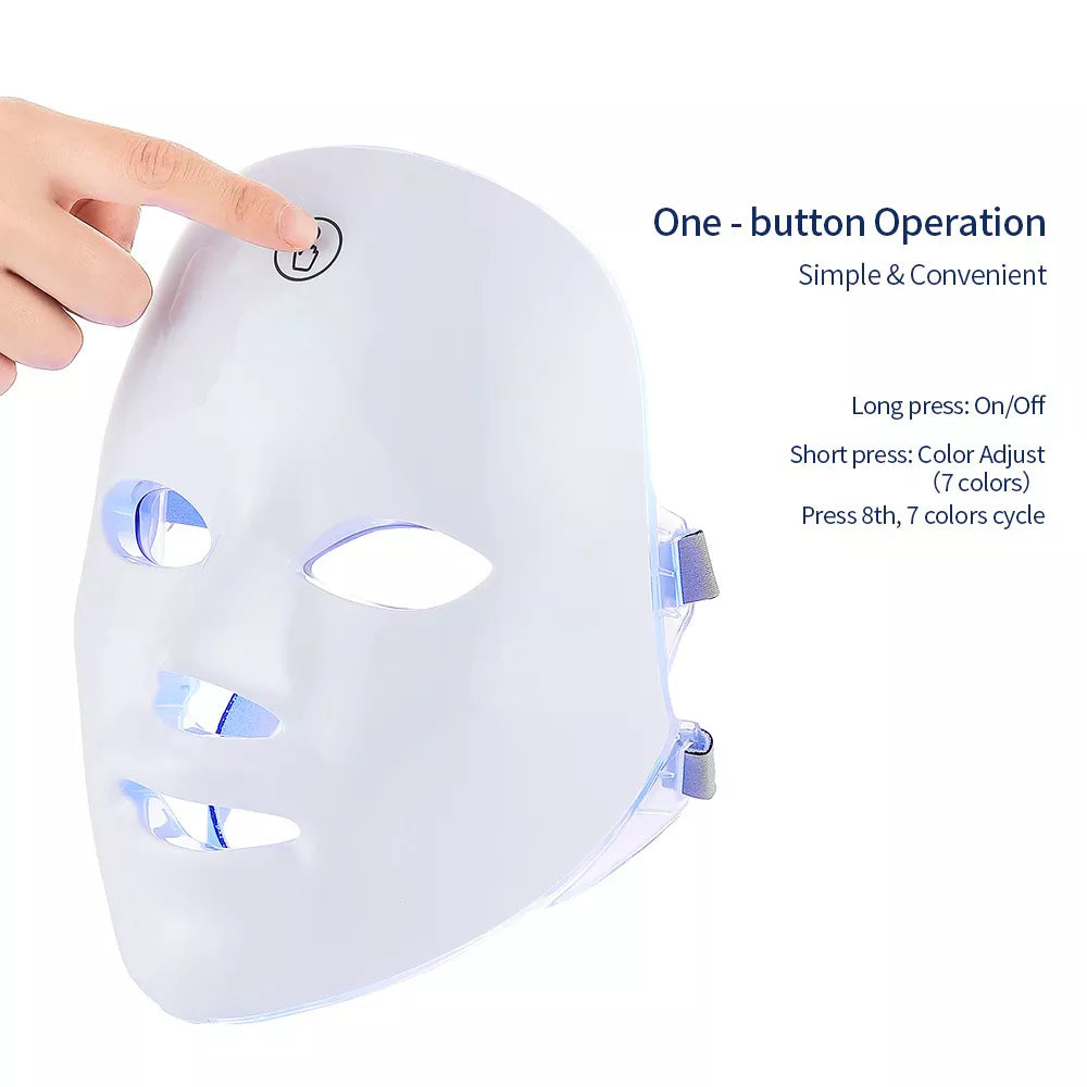 7-Color LED Light Therapy Facial Mask – Rechargeable Skin Rejuvenation & Anti-Aging Device | Lumyn