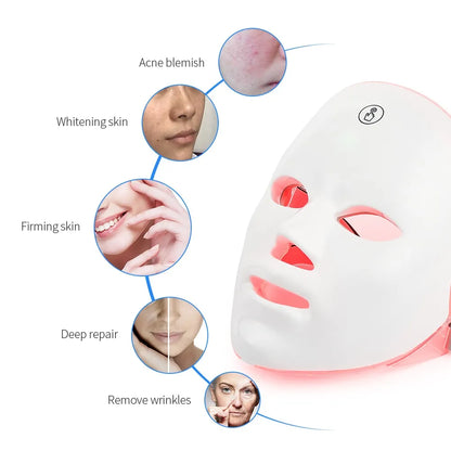 7-Color LED Light Therapy Facial Mask – Rechargeable Skin Rejuvenation & Anti-Aging Device | Lumyn