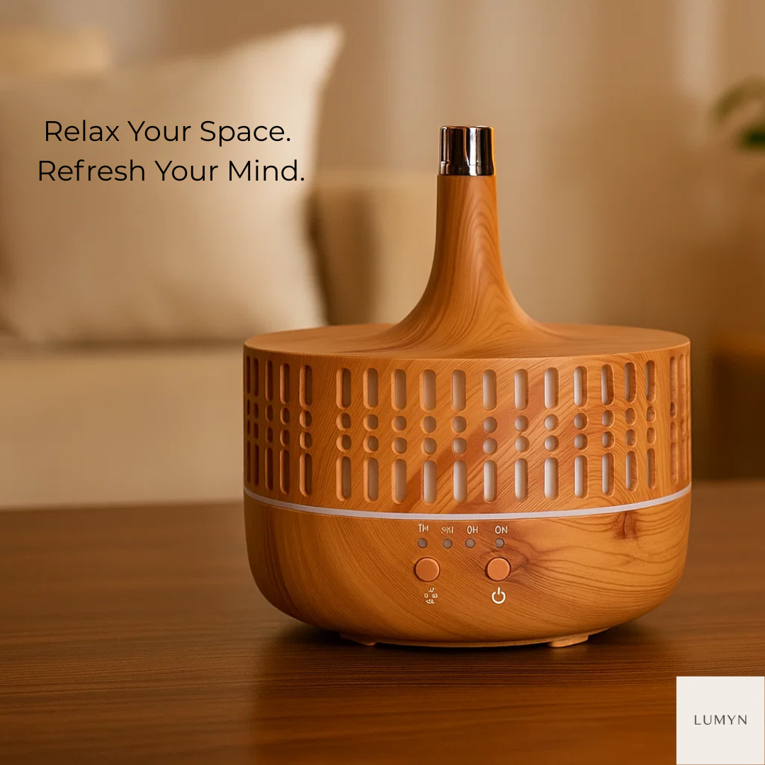 DKD Home Decor 550 ml Essential Oil Diffuser – Aromatherapy Humidifier & LED Light | Lumyn